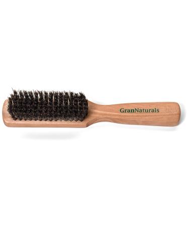 GranNaturals Men's Boar Bristle Hair Brush - Wooden Club Style Wave Brush for Styling Fine, Thin, Thick Hair - Buy Online on GoSupps.com
