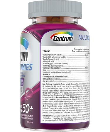 Centrum Women 50 Plus MultiGummies Multivitamins/Minerals Gummies for Women 50+ Cherry Berry and Orange Flavours 120 Gummies (Packaging May Vary) Berry Cherry Orange 130 count (Pack of 1) - Buy Online on GoSupps.com
