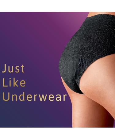 Tena Stylish Black Incontinence Underwear for Women - Maximum Absorbency X-Large (28 ct 2 Packs) - Comfort & Protection - Buy Online on GoSupps.com