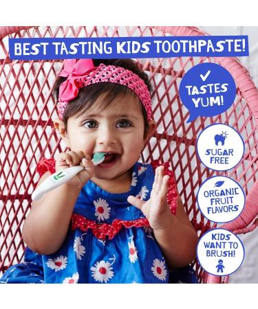 Jack N' Jill Mega Toothpaste 4x More - Natural Toddler Toothpaste for Baby Kids & Infants 6 Months & Up Fluoride Free Training Toothpaste for Toddlers 1-3 40% Xylitol - Strawberry 7.05 oz (1-Pack) - Buy Online on GoSupps.com
