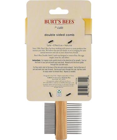 Burt's Bees for Pets Double Sided Cat Grooming Brush | Shedding & Detangling Comb for Cats - Buy Online on GoSupps.com