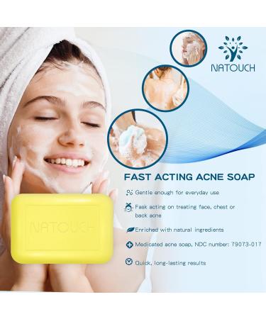 Acne Treatment Soap Bar with Salicylic Acid | Antifungal Medicated Soap for Body Face & Back | Natural Essential Oil Dark Spot Remover - Buy Online on GoSupps.com