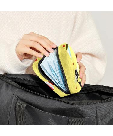 Portable Women's Period Kit with Storage Pockets - Yellow Pattern Stillpad Holder | Feminine Product Bag for Girls - Buy Online on GoSupps.com