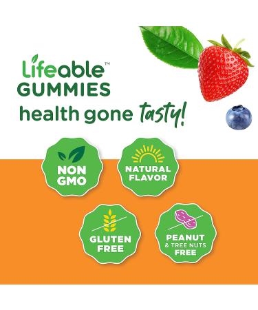 Lifeable Calcium Magnesium Vitamin D Gummies - Bone Health Supplement for Adults - Gluten Free GMO Free - 90 Gummies - Buy Online on GoSupps.com