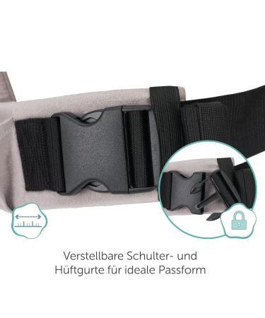 Fillikid Baby Carrier Natural - Cotton & Nettle Fiber Multi-Functional Belly & Back Carrier for Babies 3.5 kg+ Gray - Buy Online on GoSupps.com