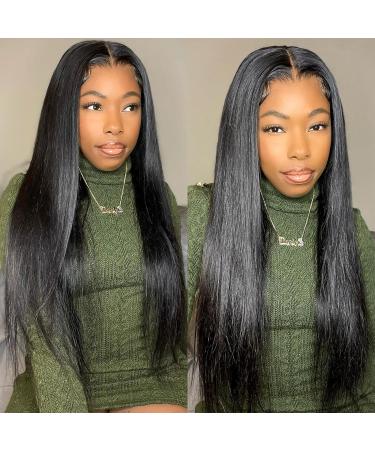 Original Queen 24 Inch Straight HD Lace Front Wig - Glueless Human Hair Wig for Women - Pre Cut & Pre Plucked - 180% Density - Natural Black - Buy Online on GoSupps.com