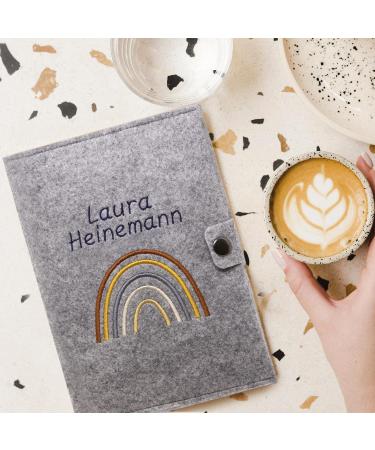 Personalized Motherpass Cover - Rainbow Natural Felt Made in Germany | Ideal Gift for Pregnant Moms with Pockets for Insurance Card & Ultrasound Images - Buy Online on GoSupps.com