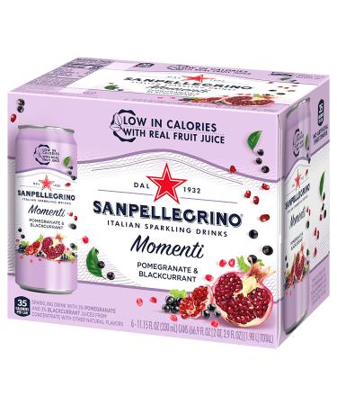 Sanpellegrino Momenti Pomegranate Blackcurrant Sparkling Drink - 6 Cans (11.15 fl oz each) - Buy Online on GoSupps.com