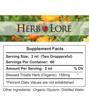 Herb Lore Organic Blessed Thistle for Breastfeeding Support - Liquid Lactation Supplement - 4 fl oz - Buy Online on GoSupps.com