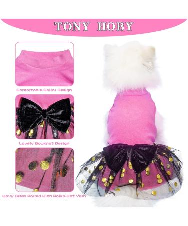 TONY HOBY Pink Dog Party Princess Dress with Lace for Small Medium Dogs - Soft, Breathable Outfit - Buy Online on GoSupps.com