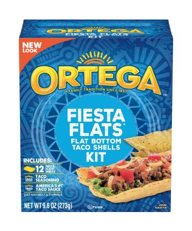 Ortega Taco Dinner Kit, Fiesta Flats Tacos, 12 Count Fiesta Flats Tacos 9.8 Ounce (Pack of 1)