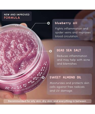 Brooklyn Botany Blueberry Body Scrub - Moisturizing Exfoliating Scrub for Body, Face, Hands, Feet - Anti-Aging Stretch Marks Wrinkle Treatment - 10.5 oz - Great Gifts for Women & Men - Buy Online on GoSupps.com