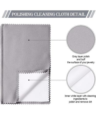 8-Piece Large Jewelry Polishing Cloth Set for Gold, Silver, Platinum - 11 x 14 Inch and 6 x 8 Inch - Grey/White - Buy Online on GoSupps.com