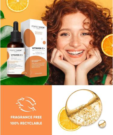 Vitamin C Serum for Face with Hyaluronic Acid & Vitamin E Moisturiser Brightening Serum Dark Spot Remover Anti Aging Skincare for All Skin Types Women & Men 30ml - Buy Online on GoSupps.com