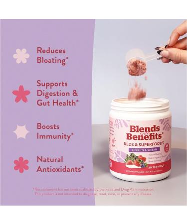 360 Nutrition Blends with Benefits Reds & Superfoods for Natural Antioxidants and Polyphenols with Fruits & Veggies Probiotics Digestion Daily Energy - Berries & Cream - 30 Servings - Buy Online on GoSupps.com