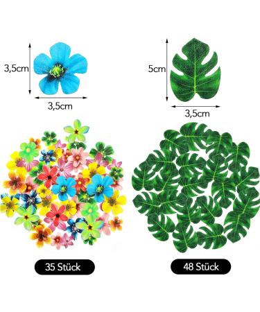 Buy Catelves 80 Pieces Edible Cake Decorations - Tropical Flowers for Wedding & Hawaii Jungle Theme - Buy Online on GoSupps.com