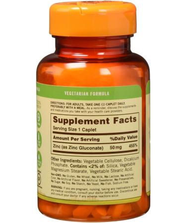 Sundown Zinc 50mg High Potency - 100 Caplets | Boost Immune System & Overall Health - Buy Online on GoSupps.com