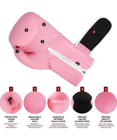 Gritletic Boxing & MMA Training Gloves - Supreme Unisex Kickboxing Gloves in Pink - Available in 8, 10, 12, 14 & 16oz - Buy Online on GoSupps.com
