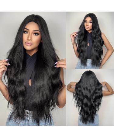 Testar 28 inch long black wig for black women sweet curly wavy hair wigs glue -free wig natural art hair wig for the daily party/cosplay used blacks