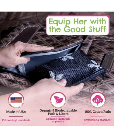 Menstruation Kit: Organic & Biodegradable First Period Starter Kit - Black - Buy Online on GoSupps.com