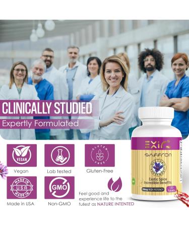 EXIR Saffron Supplement | Supports Focus Healthy Eating Habits Mood Metabolism (120 Tablets) - Buy Online on GoSupps.com