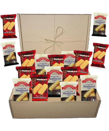 Shortbread Biscuits Gift Box with 12 Packs of Shortbread Fingers (24 total biscuits) Pellagio Bundle Contains Walkers Shortbread Biscuits Individually Wrapped and Patersons Shortbread - Buy Online on GoSupps.com