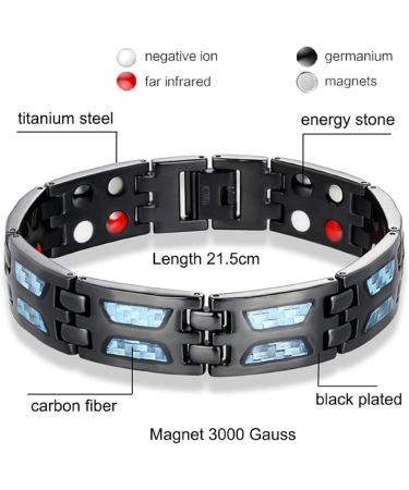 TNSRAY Men's Magnetic Bracelet - Titanium Steel with 3500 Gauss Strength | Adjustable Health Benefits - Buy Online on GoSupps.com