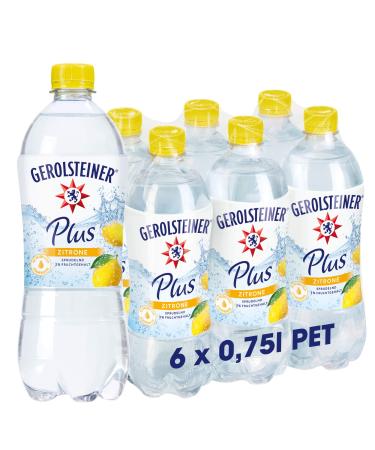 Gerolsteiner Plus lemon pack of 6 6 x 750 ml disposable