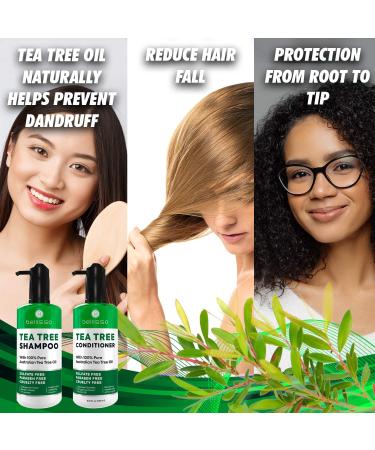 Tea Tree Oil Shampoo & Conditioner Set | Anti-Dandruff, Sulfate & Paraben Free, Itchy Scalp Treatment for Men & Women - 2 x 16.9 Fl Oz - Buy Online on GoSupps.com