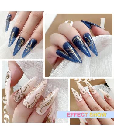 U-Shinein 8ml Metallic Painting Gel Metal Painted Gel Nail Polish 3D Metal Painting Gel Drawing Mirror Nail Gel Polish Glossy DIY Nail Art Manicure -Golden - Buy Online on GoSupps.com