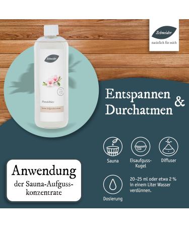 Saunabedarf Schneider Infusion Concentrate Almond Blossom - Sweet-Floral Sauna Essence 1000ml | International Shipping Available - Buy Online on GoSupps.com