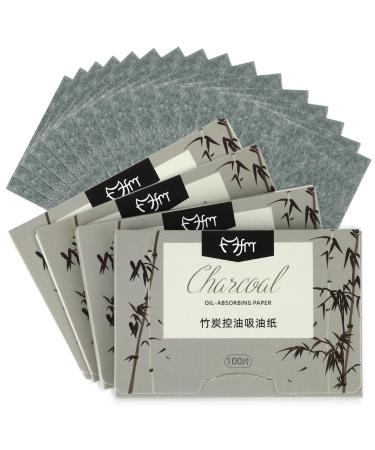 Sibba 400 Counts Natural Oil Blotting Sheets Skin Oil Control Film Oil Absorbing Sheets Friendly Blotting Papers Portable Bamboo Charcoal Tissues Fit Facial Makeup Travel Clean Face
