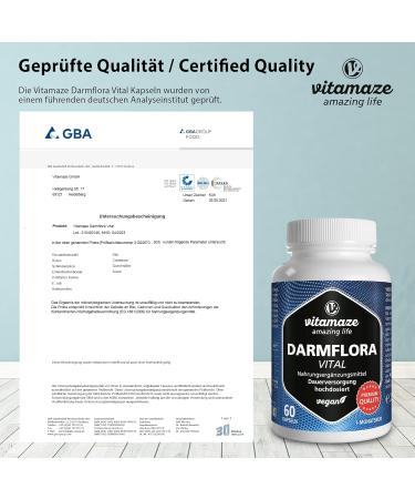 Darmflora Vital Capsules - High Dose Probiotics | 60 Vegan Capsules | 12 Active Cultures + Inulin | 16.2 Billion CFU/Day | Made in Germany - Improve Gut Health - Buy Online on GoSupps.com