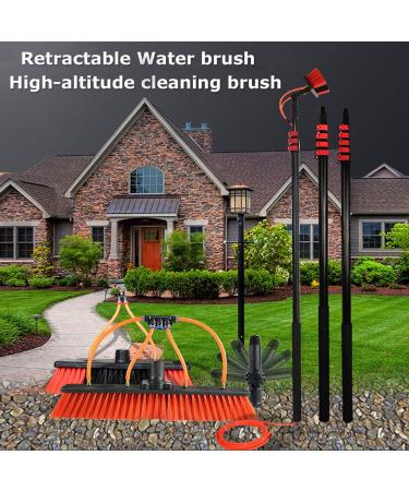 Water Fed Pole Kit Window Cleaning Brush with Extended Handle and Water Hose Window Cleaning Kit High Window Cleaning Kit 12-39 feet Telescoping Pole 30cmbrush-24FT/7.2M 24FT/7.2M 30cmbrush - Buy Online on GoSupps.com