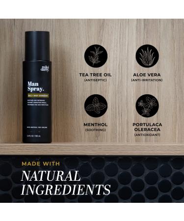 Man Spray - Ball Spray for Men- 100% Natural Mens Body Spray - Our Deodorant for Men is Protecting Refreshing & Fights Against Odors Chafing Itchiness Skin Irritations Fresh 3.4 Fl Oz (Pack of 1) - Buy Online on GoSupps.com