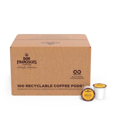 Don Francisco's Vanilla Nut Flavored Medium Roast Coffee Pods - 100 Count - Recyclable Single-Serve Coffee Pods, Compatible with your K-Cup Keurig Coffee Maker (Including 2.0) Vanilla Nut-100 ct.