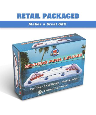 GoPong Pool Lounge Beer Pong Inflatable White Social Floating Game - Buy Online on GoSupps.com