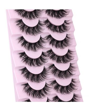 JIMIRE Faux Mink Fluffy Wispy Lashes 17MM - 7 Pairs | DIY Volume CC Curl Russian Strip False Eyelashes for Natural Look and Soft Volume - Buy Online on GoSupps.com