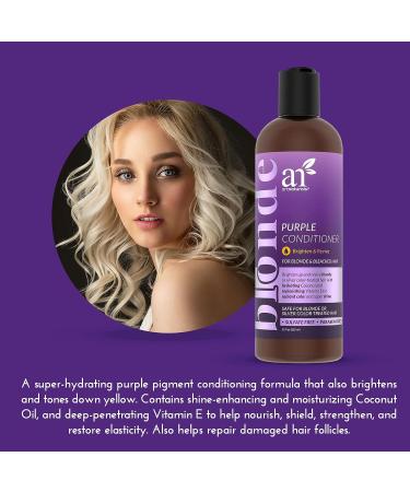 Artnaturals Purple Conditioner for Blonde Hair (12 Fl Oz) - Sulfate-Free Formula for Bleached, Color-Treated, and Silver Hair - Protects, Balances, and Tones - Buy Online on GoSupps.com