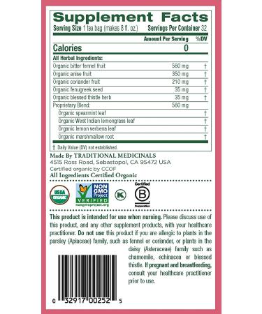 Traditional Medicinals Organic Mother's Milk Women's Tea - Promotes Healthy Lactation - 16 Tea Bags x 6 Packs - Buy Online on GoSupps.com