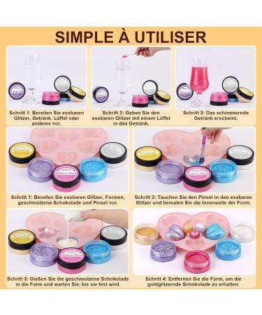 Premium Edible Glitter for Drinks & Cakes - 15g Black Gold Powder for Cocktails & Food Decoration - Buy Online on GoSupps.com