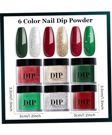 Kit de poudre de trempage pour ongles 6 couleurs Style no l s chage rapide longue dur e Application facile pour Salon bricolage pour d butants - Buy Online on GoSupps.com