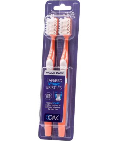 XL Toothbrush with Tapered V-Arc Soft Bristles - Coral White 2-Pack, 2 Count - Buy Online on GoSupps.com