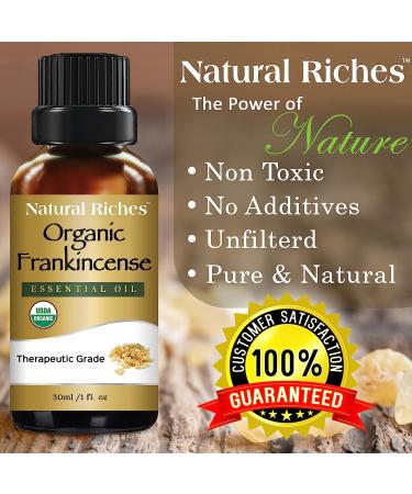 Natural Riches Organic Frankincense Essential Oil - 100% Pure Therapeutic Grade - 30ml - Buy Online on GoSupps.com