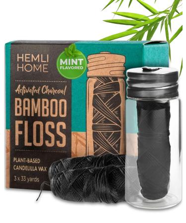 Natural Charcoal Bamboo Dental Floss Bamboo Floss Organic Floss Charcoal Floss Eco Floss Pfas Free Dental Floss Reusable Floss Natural Floss
