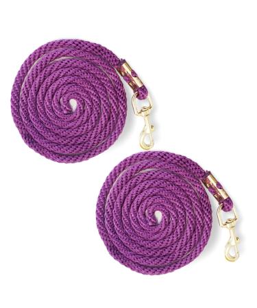 Lead rope for horse - tie rope in various stylish designs lead rope tie rope for pony donkey goat (2x purple)