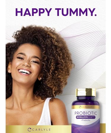 Carlyle Probiotics with Prebiotics | 120 Capsules | 50 Billion Active Organisms | Non-GMO & Gluten Free Supplement - Buy Online on GoSupps.com