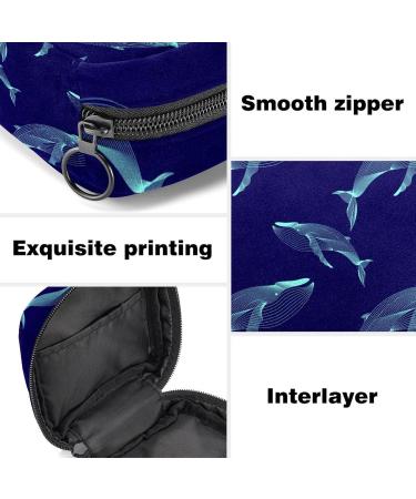Shop Stylish Menstruation Pad Bag with Zipper | Whale Marine Pattern | Women's Napkin & Tampon Collection Bags - Buy Online on GoSupps.com