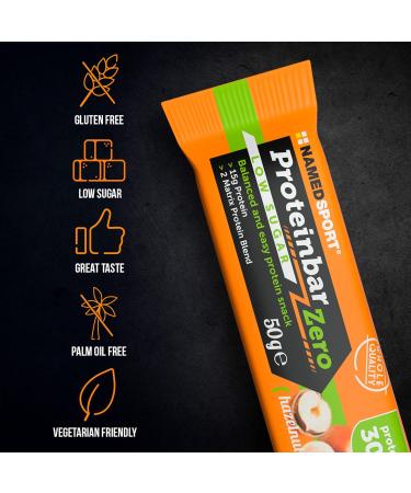 Namedport Proteinbar Zero - Gluten-Free Hazelnut Protein Bar | 35% Protein | Ideal Snack | 12 Pack | Italian Brand - Buy Online on GoSupps.com
