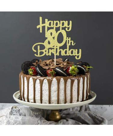 Sotpot Gold Glitter 80 Cake Topper 80th Birthday Cake Decorations for Birthday Party Anniversary Party Supplies 80th Cake Topper - Buy Online on GoSupps.com